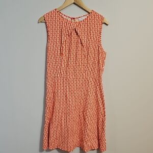 New York & Company Orange Geometric Mini Dress Size XL
